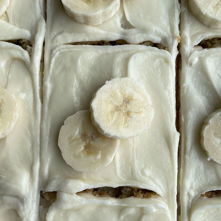 Banana Sheet Cake Recipe Completed