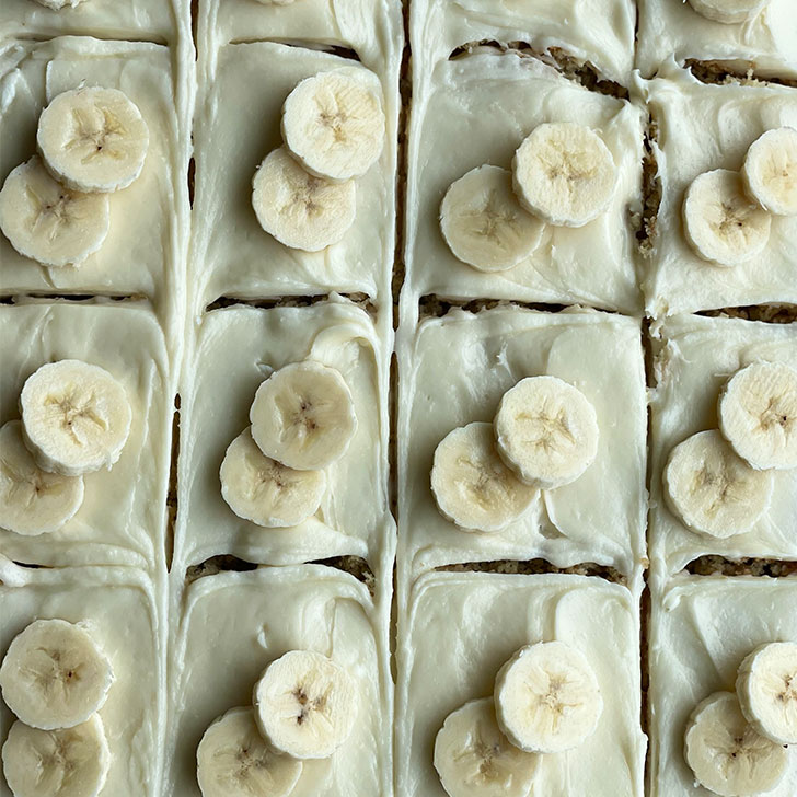 Banana Sheet Cake Recipe Completed